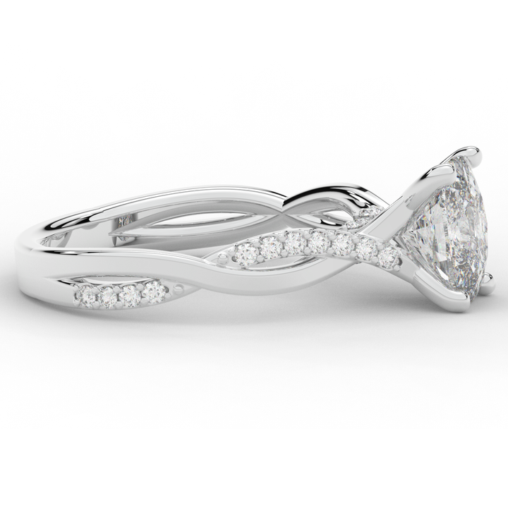 1.70CT.TW CUSHION LAB DIAMOND TWIST BAND ENGAGEMENT RING - Nazarelle