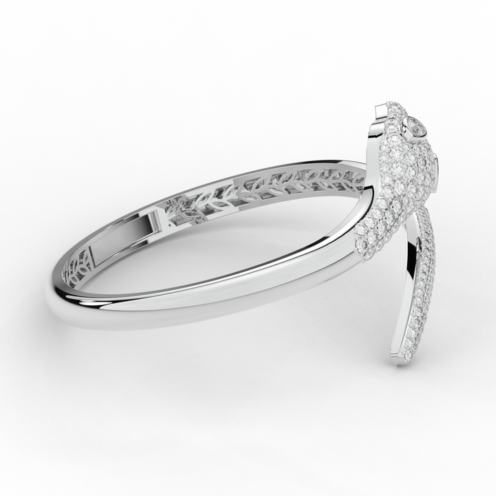 3.75CT.TW ROUND AND PEAR LAB DIAMOND SNAKE BANGLE - Nazarelle