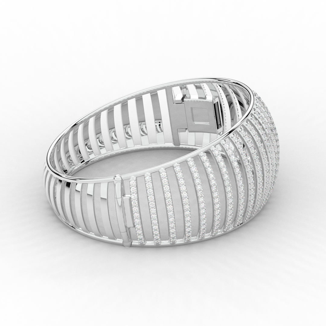 4.00CT.TW ROUND LAB DIAMOND BANGLE - Nazarelle