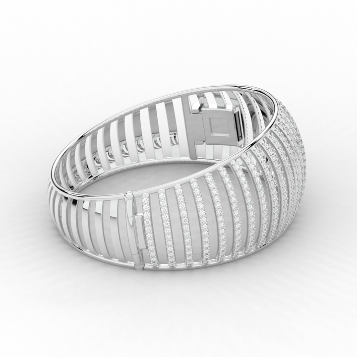 4.00CT.TW ROUND LAB DIAMOND BANGLE - Nazarelle