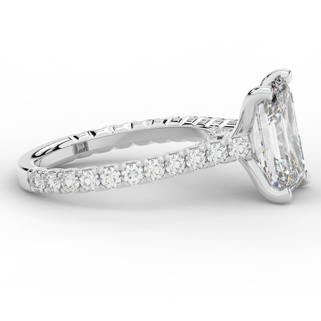 4.25CT.TW EMERALD CUT LAB DIAMOND SOLITAIRE ENGAGEMENT RING - Nazarelle