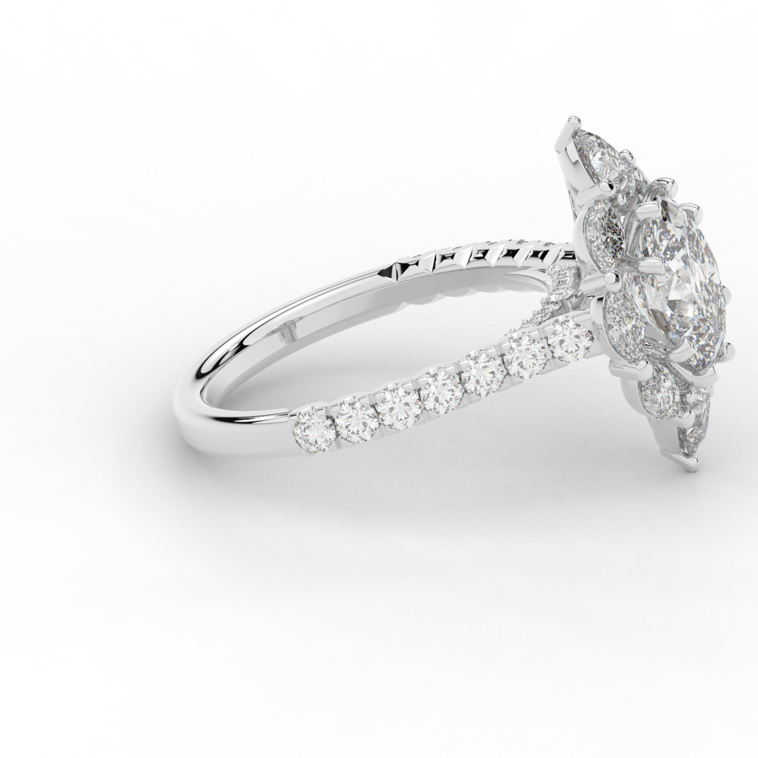 2.75CT.TW OVAL LAB DIAMOND HALO ENGAGEMENT RING - Nazarelle
