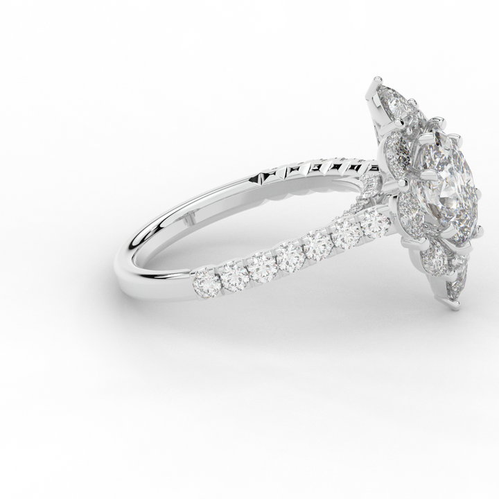 2.75CT.TW OVAL LAB DIAMOND HALO ENGAGEMENT RING - Nazarelle