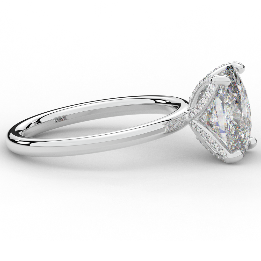 3.10CT.TW CUSHION LAB DIAMOND ENGAGEMENT RING - Nazarelle