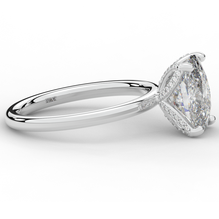 3.10CT.TW CUSHION LAB DIAMOND ENGAGEMENT RING - Nazarelle