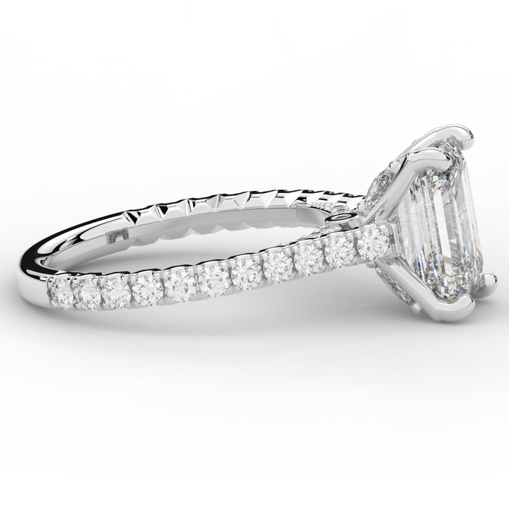 2.70CT.TW EMERALD CUT LAB DIAMOND SOLITAIRE ENGAGEMENT RING - Nazarelle