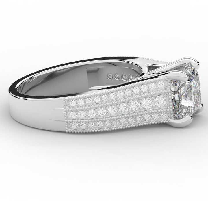 3.55CT.TW PRINCESS LAB DIAMOND ENGAGEMENT RING - Nazarelle