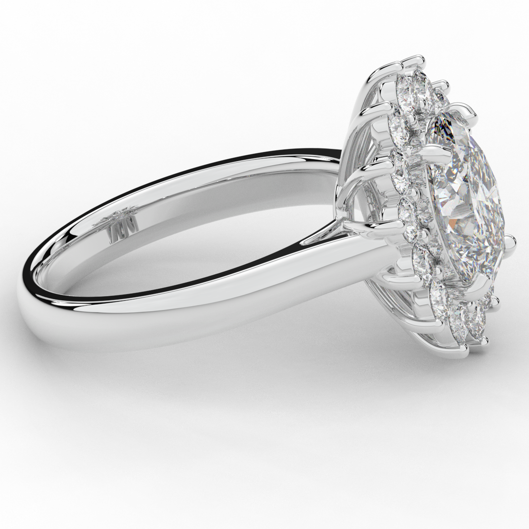 2.65CT.TW OVAL LAB DIAMOND HALO ENGAGEMENT RING - Nazarelle