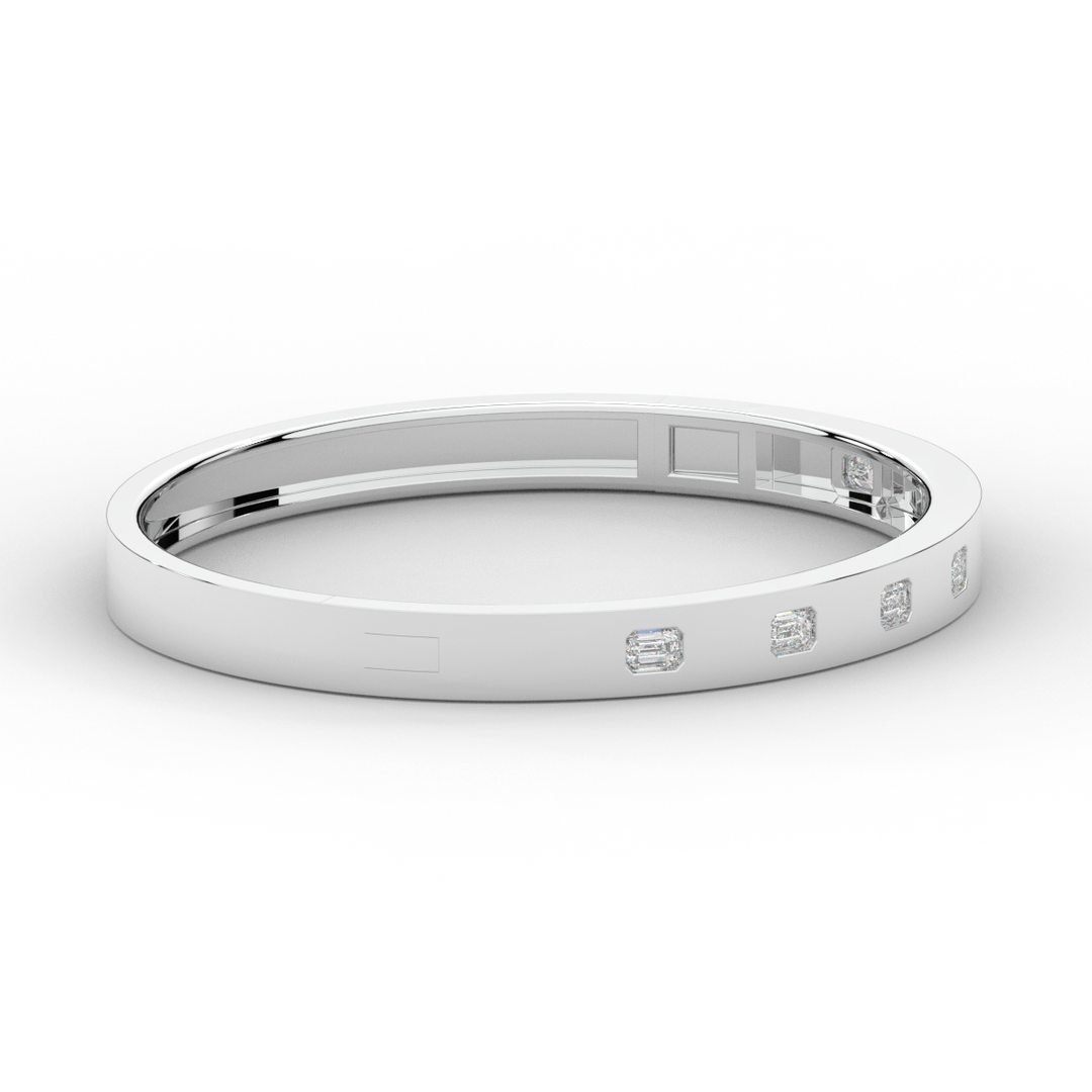 1.25CT.TW ROUND LAB DIAMOND BEZEL SET BANGLE - Nazarelle