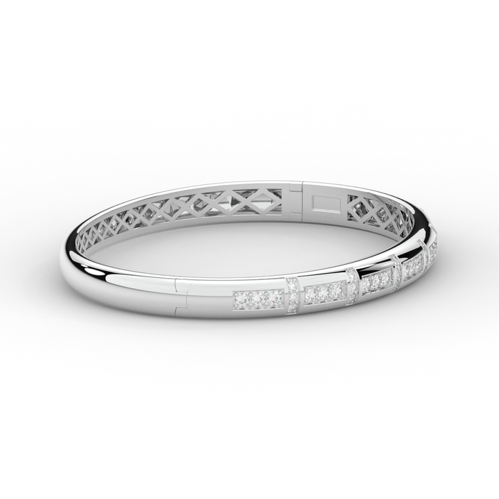 1.25CT.TW ROUND LAB DIAMOND BANGLE - Nazarelle