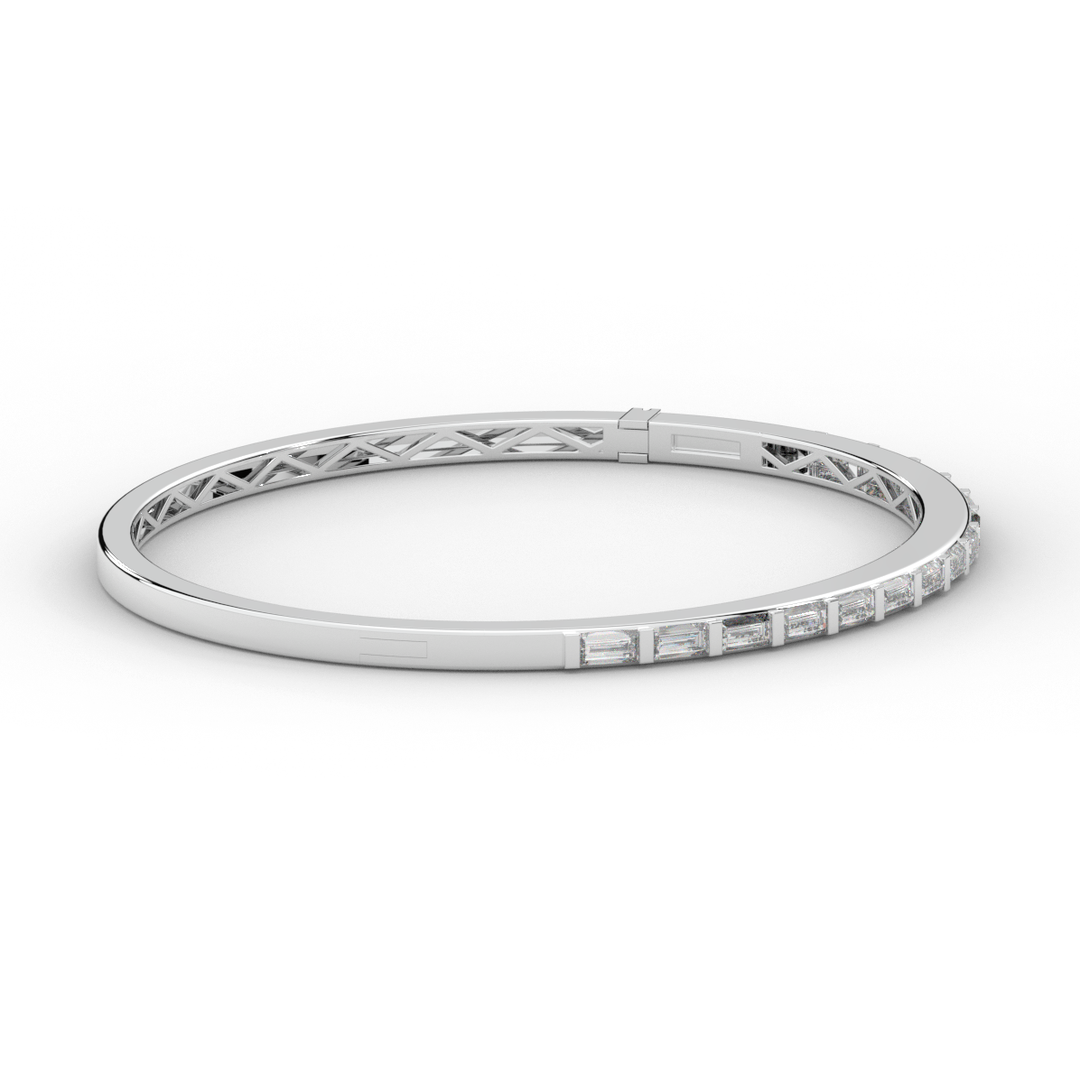 1.50CT.TW BAGUETTE LAB DIAMOND SHARED PRONG BANGLE - Nazarelle