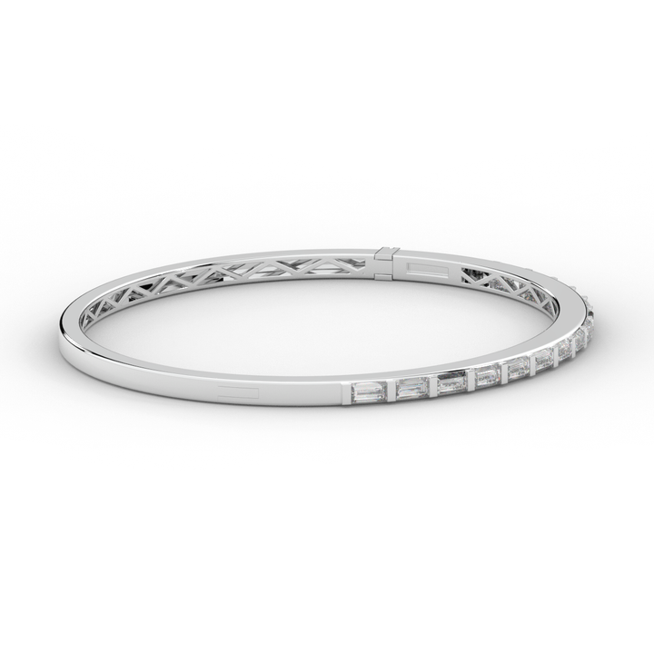 1.50CT.TW BAGUETTE LAB DIAMOND SHARED PRONG BANGLE - Nazarelle