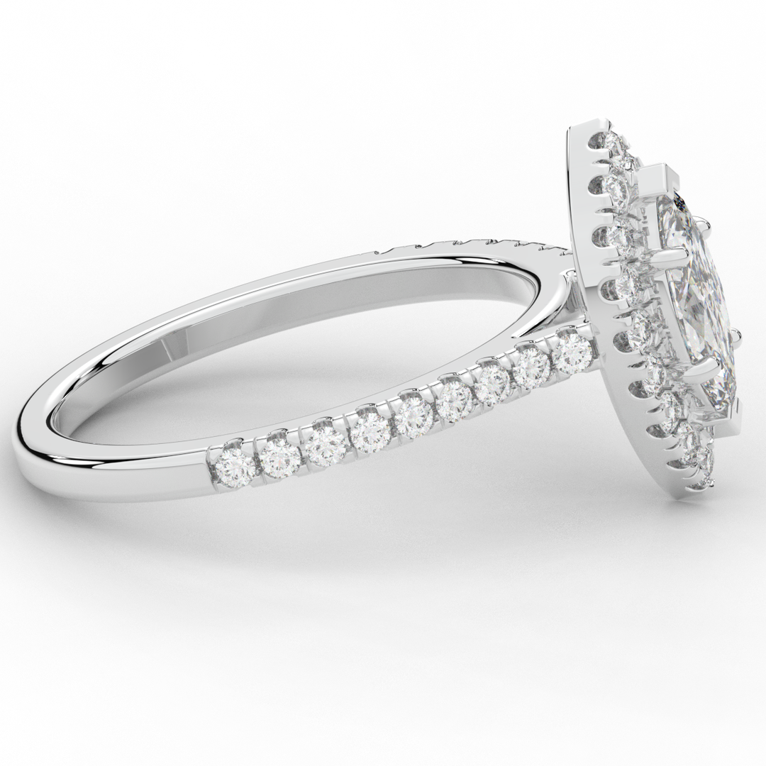 0.80CT.TW MARQUISE LAB DIAMOND HALO ENGAGEMENT RING - Nazarelle