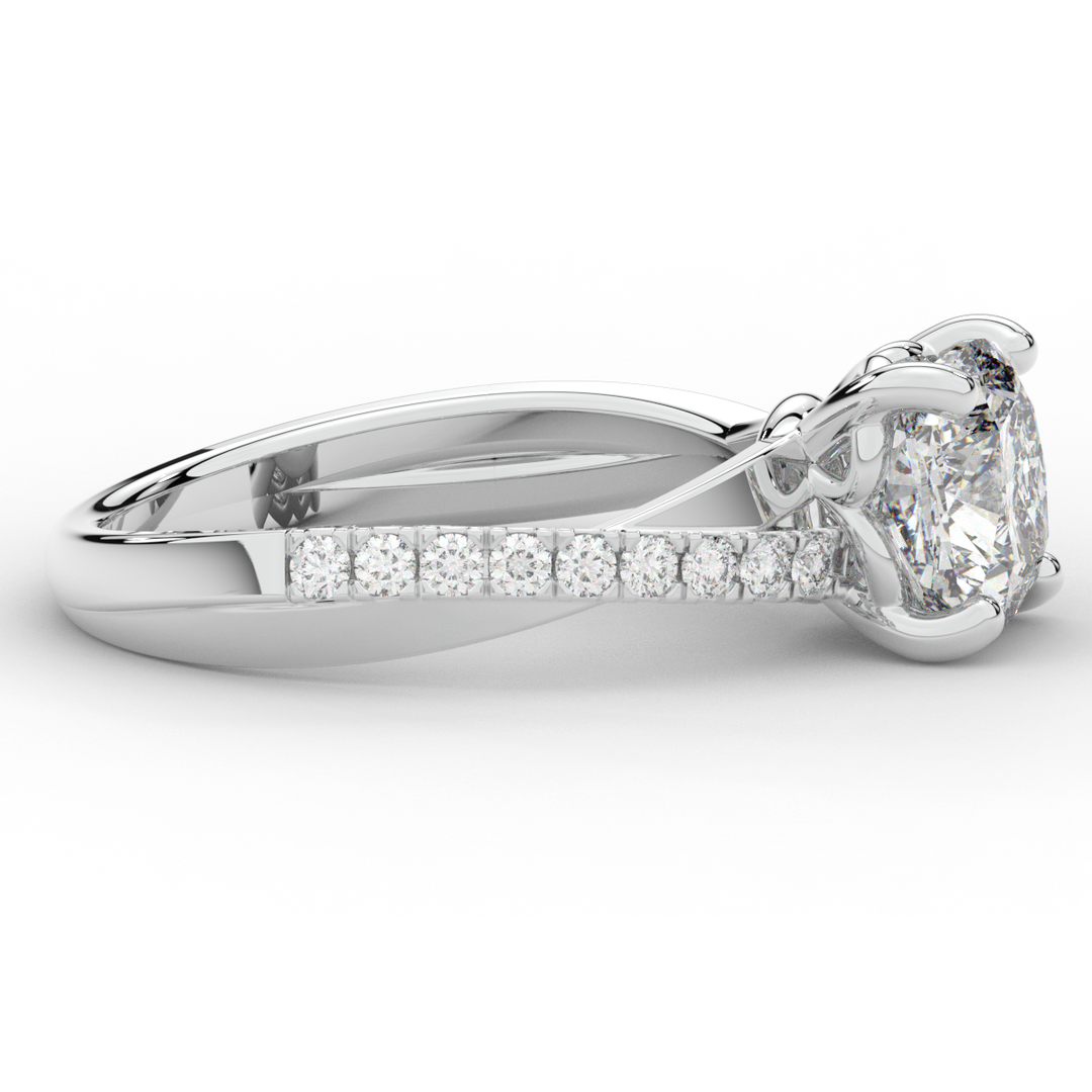 2.20CT.TW CUSHION LAB DIAMOND TWISTBAND ENGAGEMENT RING - Nazarelle