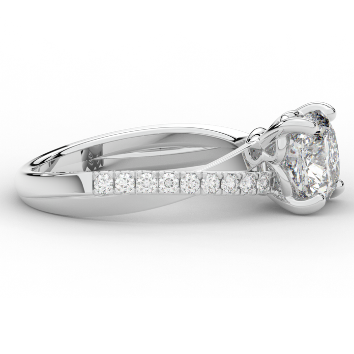 2.20CT.TW CUSHION LAB DIAMOND TWISTBAND ENGAGEMENT RING - Nazarelle