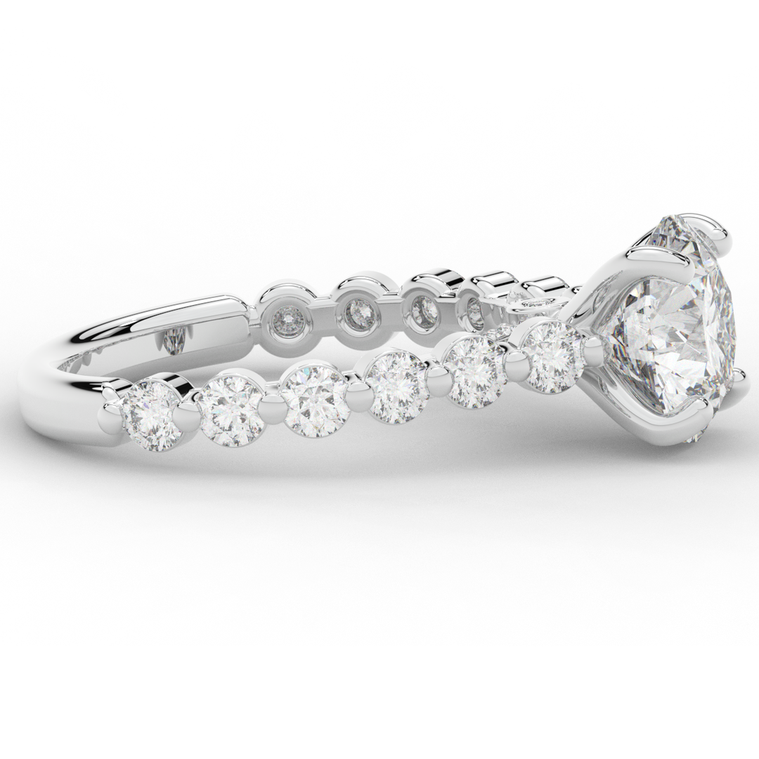 3.90CT.TW ROUND LAB DIAMOND ENGAGEMENT RING - Nazarelle