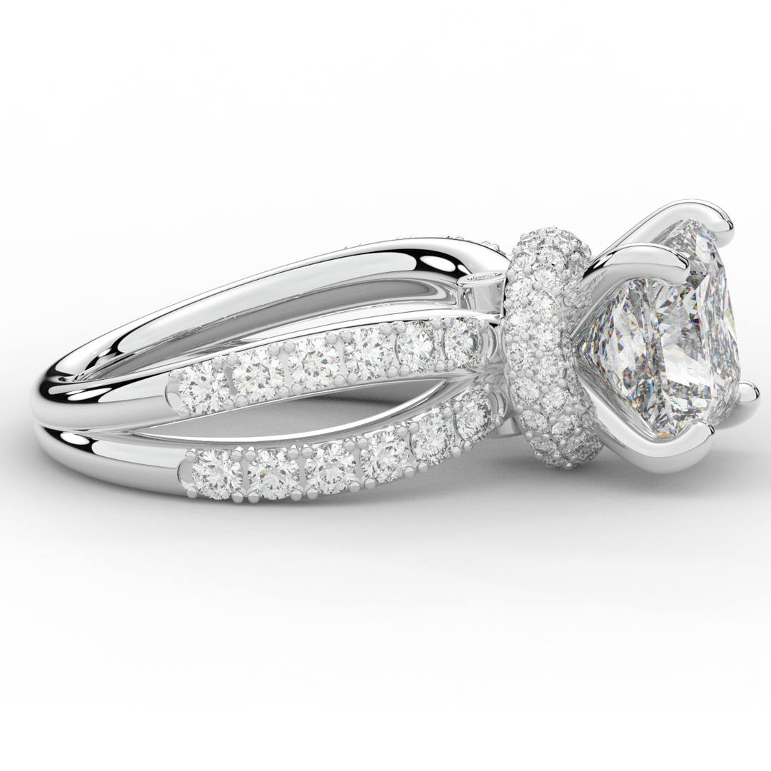 5.25CT.TW PRINCESS LAB DIAMOND ENGAGEMENT RING - Nazarelle