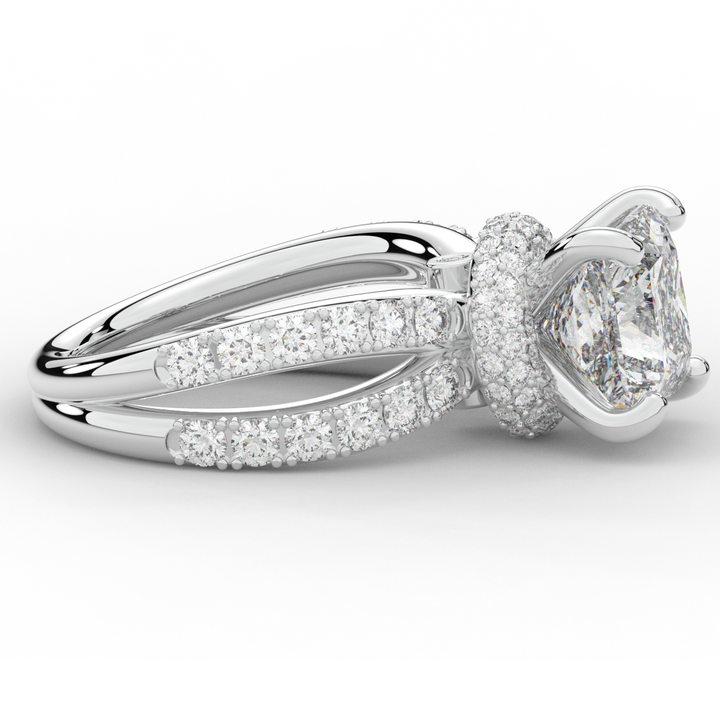 5.25CT.TW PRINCESS LAB DIAMOND ENGAGEMENT RING - Nazarelle