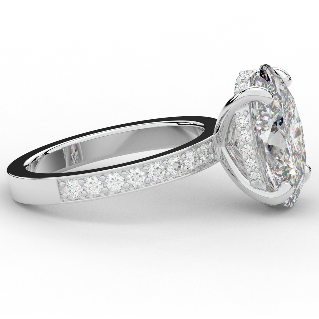 4.30CT.TW OVAL LAB DIAMOND BAND ENGAGEMENT RING - Nazarelle