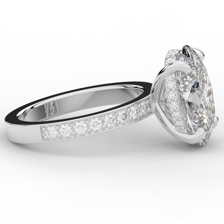 4.30CT.TW OVAL LAB DIAMOND BAND ENGAGEMENT RING - Nazarelle