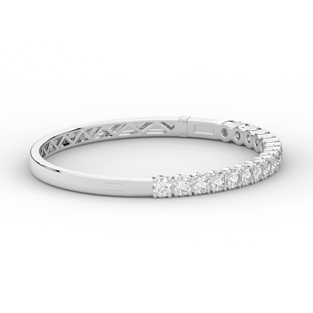 5.00CT.TW ROUND LAB DIAMOND BANGLE - Nazarelle