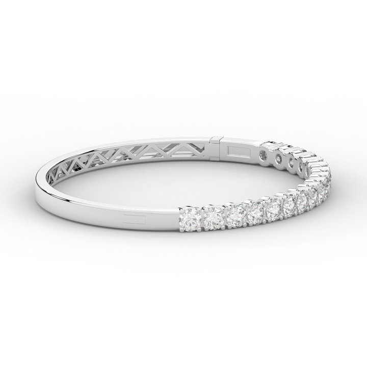 5.00CT.TW ROUND LAB DIAMOND BANGLE - Nazarelle