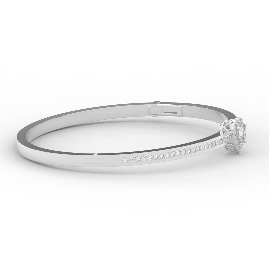 1.65CT.TW HEART AND ROUND LAB DIAMOND  BANGLE - Nazarelle