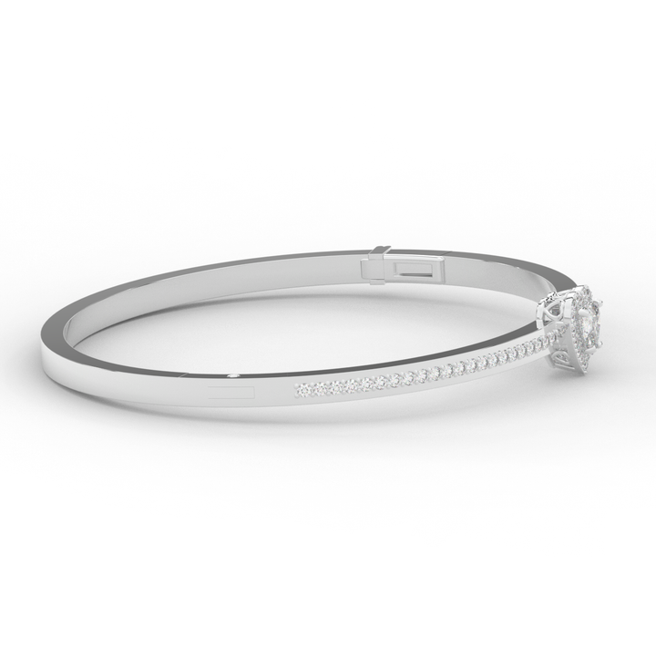 1.65CT.TW HEART AND ROUND LAB DIAMOND  BANGLE - Nazarelle