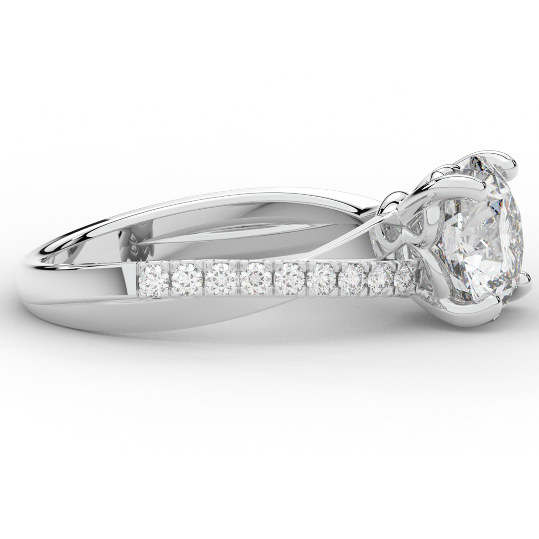 2.20CT.TW ROUND LAB DIAMOND TWISTBAND ENGAGEMENT RING - Nazarelle