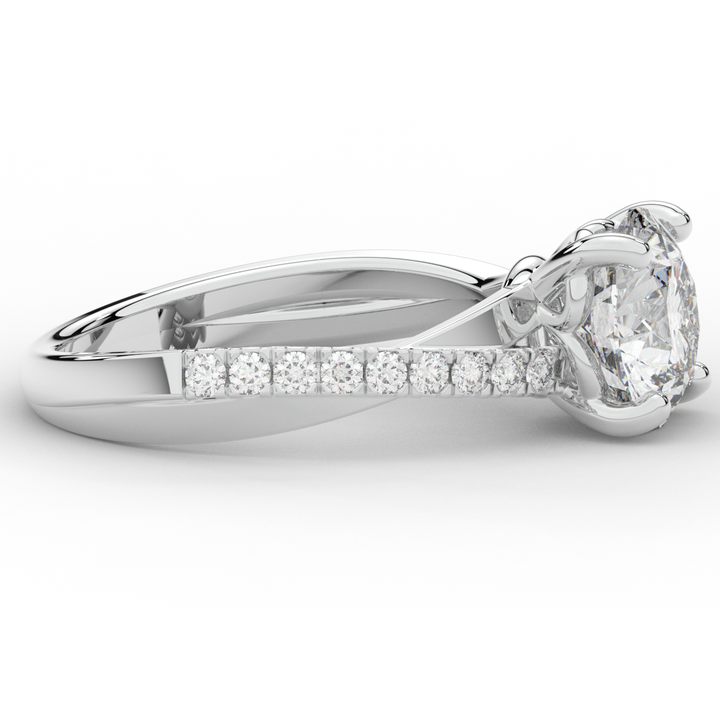 2.20CT.TW ROUND LAB DIAMOND TWISTBAND ENGAGEMENT RING - Nazarelle