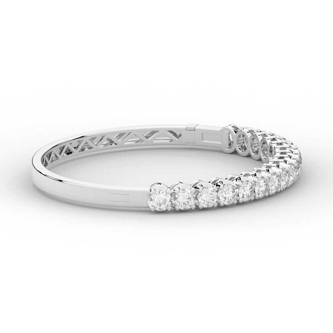 5.00CT.TW ROUND LAB DIAMOND BANGLE - Nazarelle