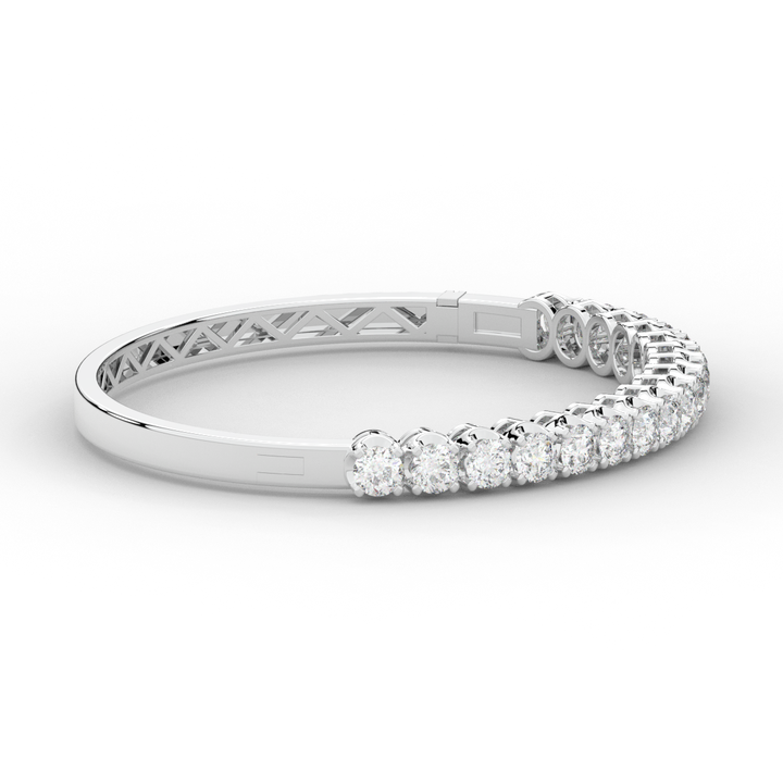 5.00CT.TW ROUND LAB DIAMOND BANGLE - Nazarelle