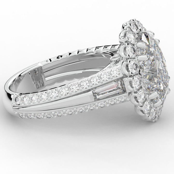 5.75CT.TW OVAL LAB DIAMOND HALO ENGAGEMENT RING - Nazarelle