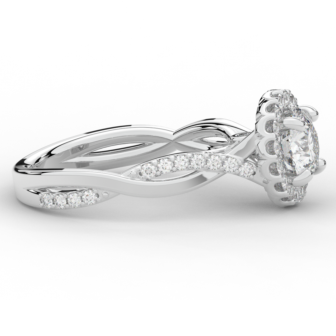 1.30CT.TW ROUND LAB DIAMOND ENGAGEMENT RING - Nazarelle
