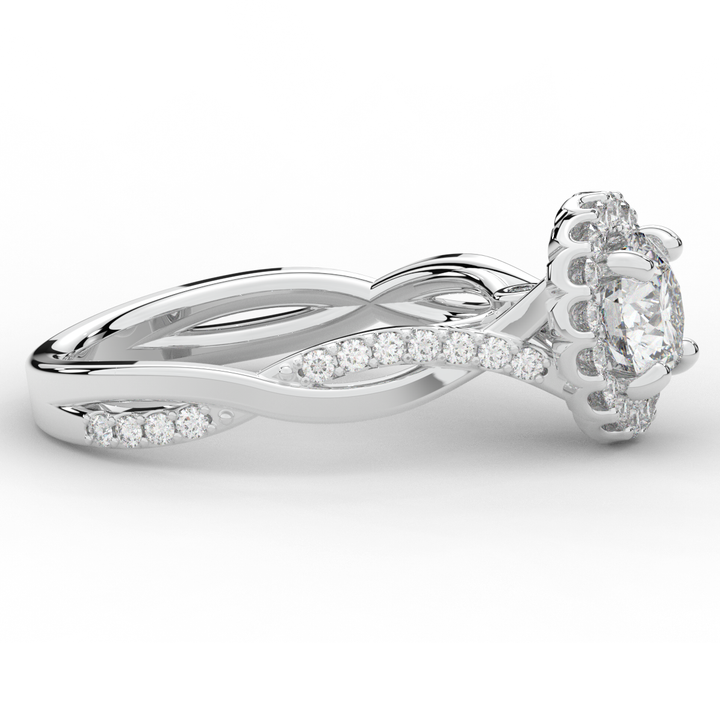 1.30CT.TW ROUND LAB DIAMOND ENGAGEMENT RING - Nazarelle