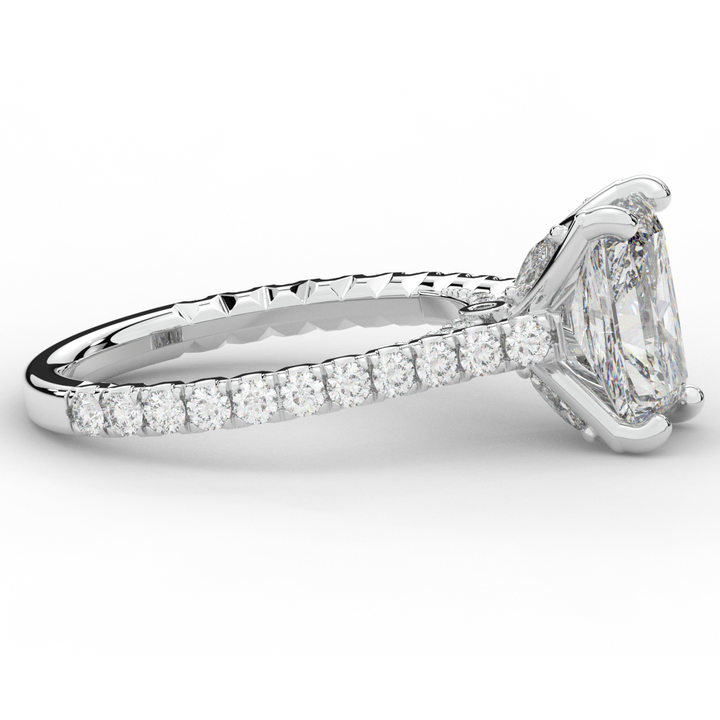 2.70CT.TW RADIANT LAB DIAMOND SOLITAIRE ENGAGEMENT RING - Nazarelle