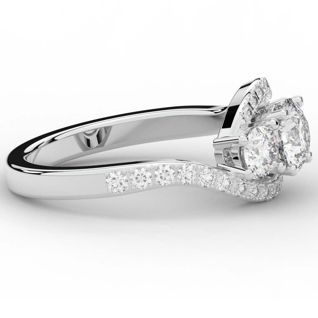 1.65CT.TW ROUND LAB DIAMOND TWIST HALO ENGAGEMENT RING - Nazarelle