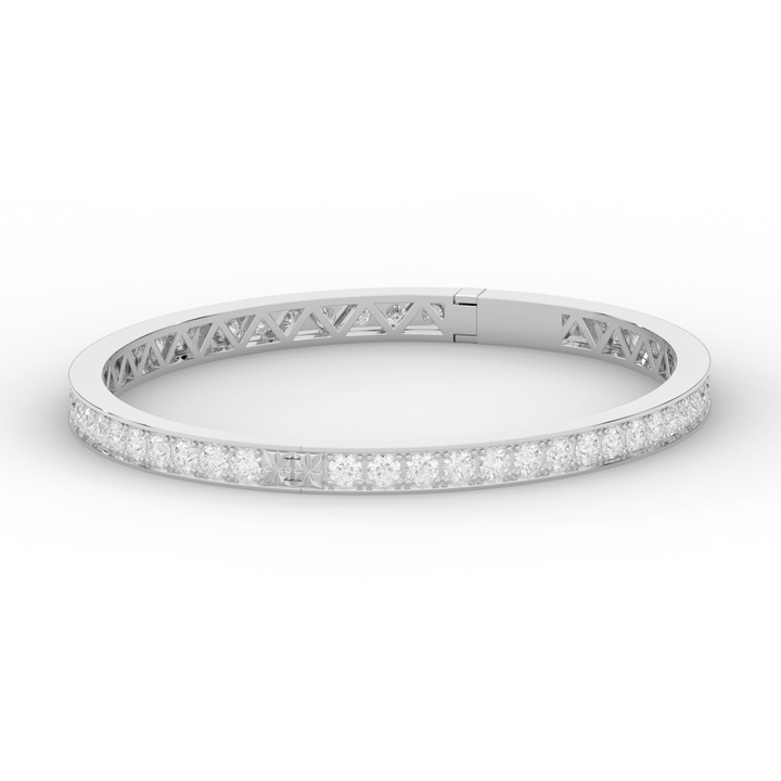5.10CT.TW ROUND LAB DIAMOND BANGLE - Nazarelle