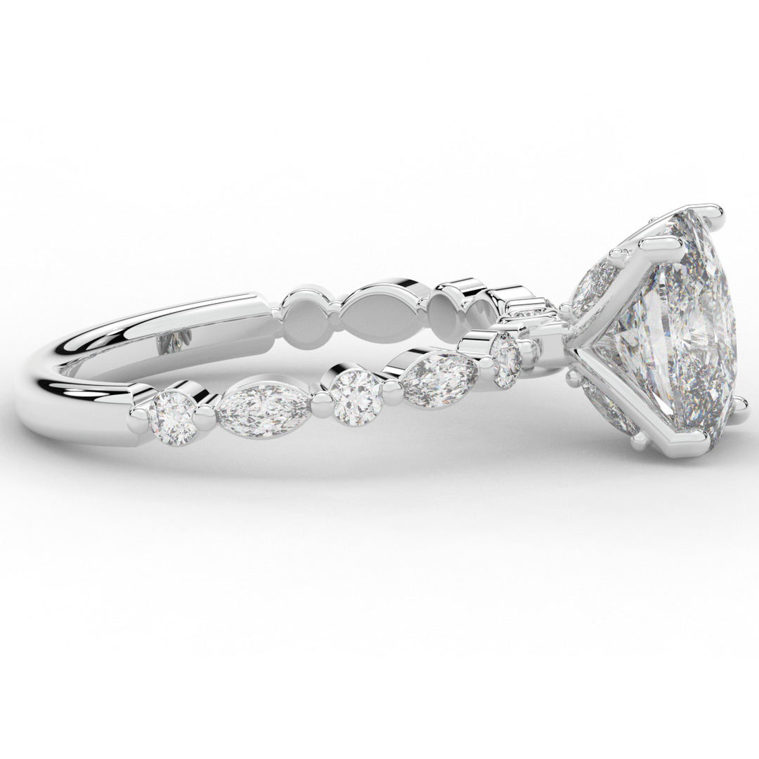 2.60CT.TW CUSHION LAB DIAMOND SOLITAIRE ENGAGEMENT RING - Nazarelle