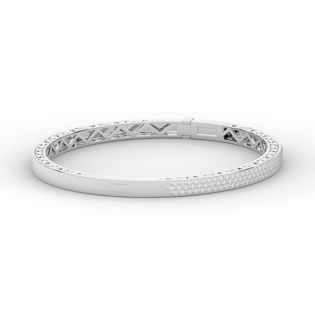 0.75CT.TW 3 ROW ROUND LAB DIAMOND  BANGLE - Nazarelle