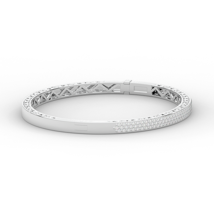 0.75CT.TW 3 ROW ROUND LAB DIAMOND  BANGLE - Nazarelle