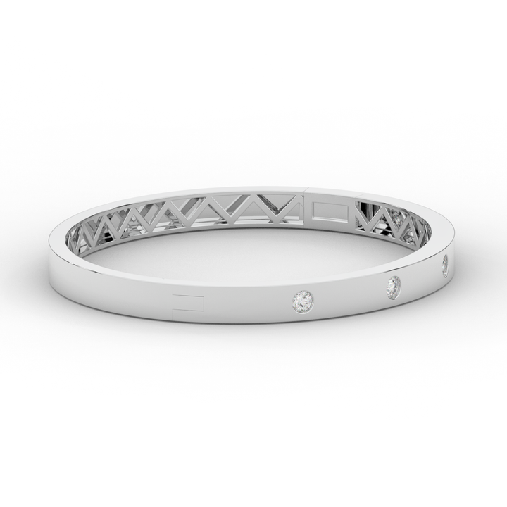 0.50CT.TW ROUND LAB DIAMOND BEZEL SET BANGLE - Nazarelle