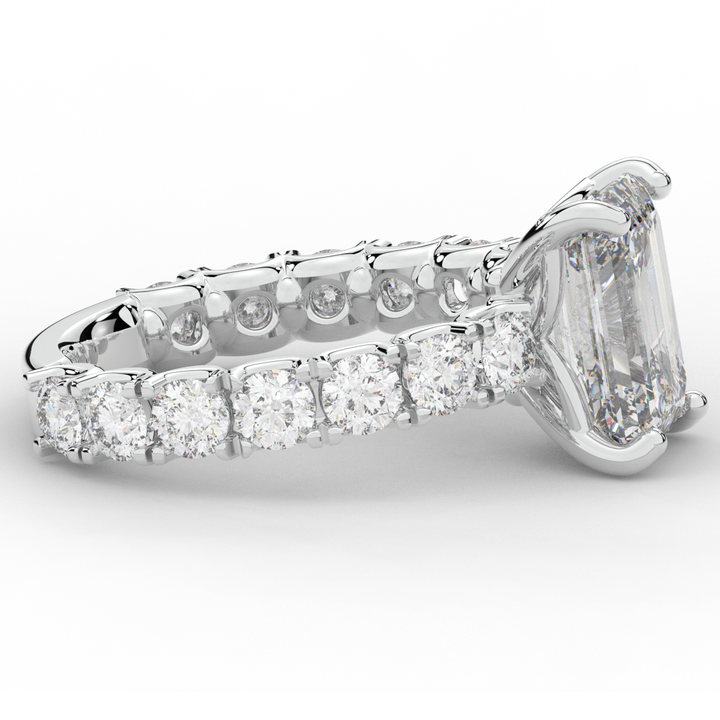 4.35CT.TW EMERALD CUT LAB DIAMOND ENGAGEMENT RING - Nazarelle
