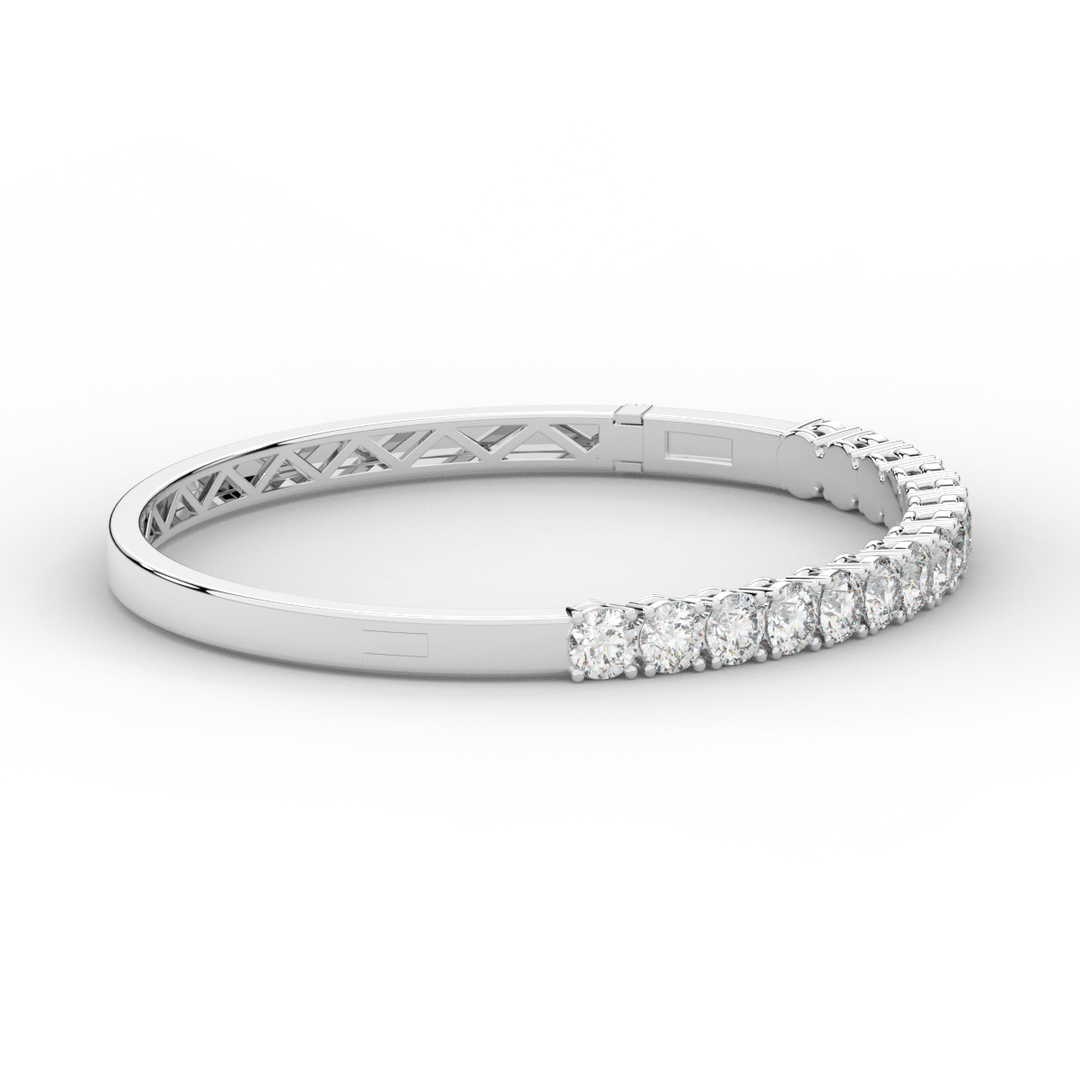 4.70CT.TW ROUND LAB DIAMOND BANGLE - Nazarelle