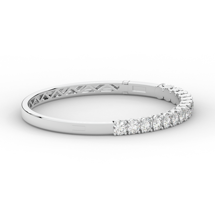 4.70CT.TW ROUND LAB DIAMOND BANGLE - Nazarelle