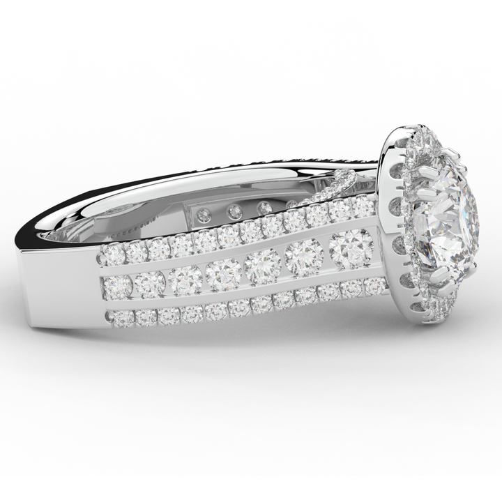 2.90CT.TW ROUND LAB DIAMOND HALO ENGAGEMENT RING - Nazarelle