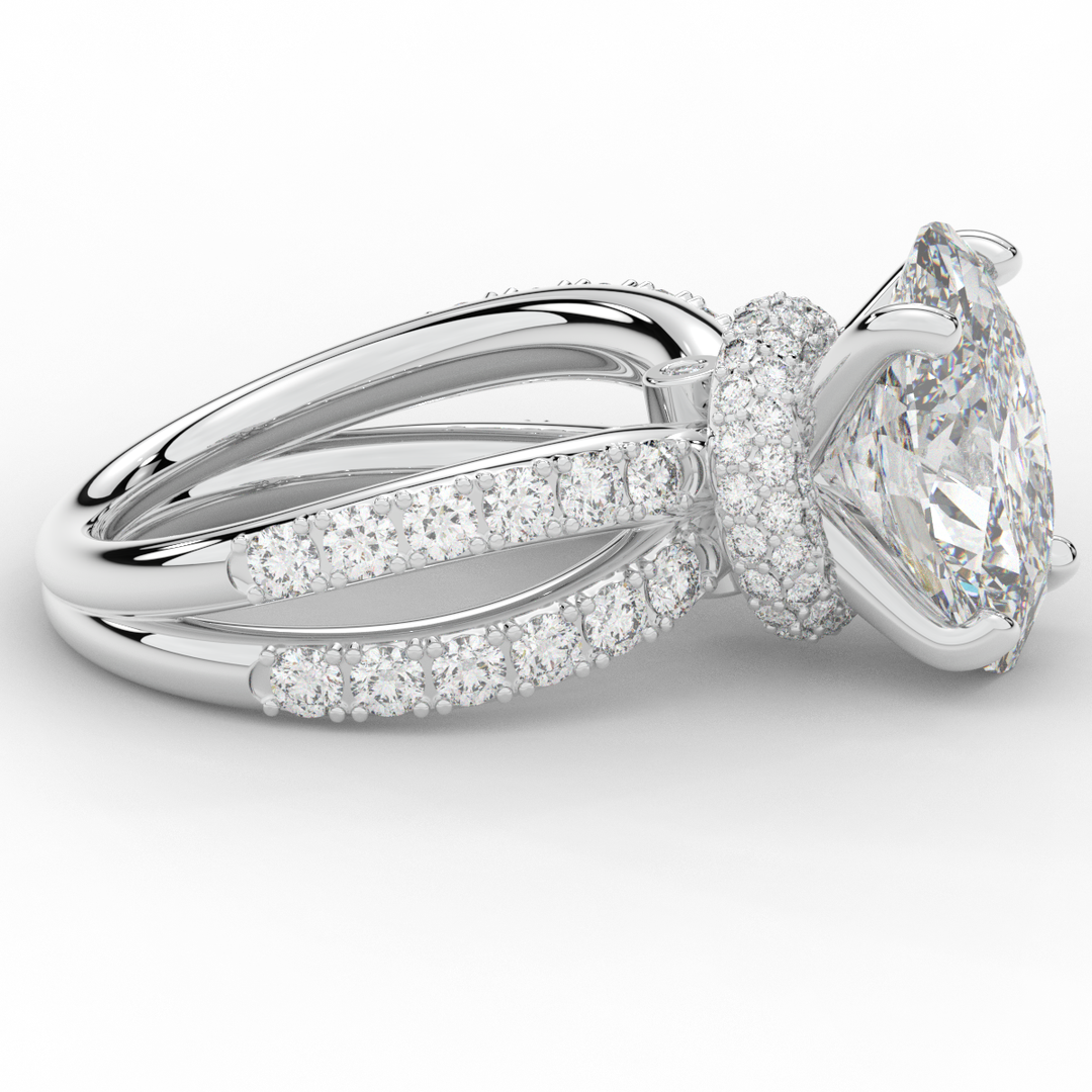 6.25CT.TW OVAL LAB DIAMOND ENGAGEMENT RING - Nazarelle