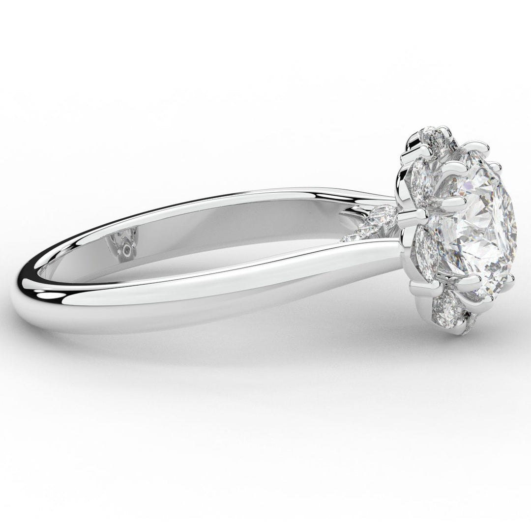 2.40CT.TW ROUND LAB DIAMOND HALO ENGAGEMENT RING - Nazarelle