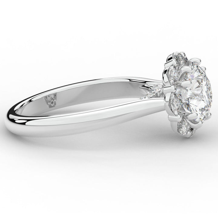 2.40CT.TW ROUND LAB DIAMOND HALO ENGAGEMENT RING - Nazarelle