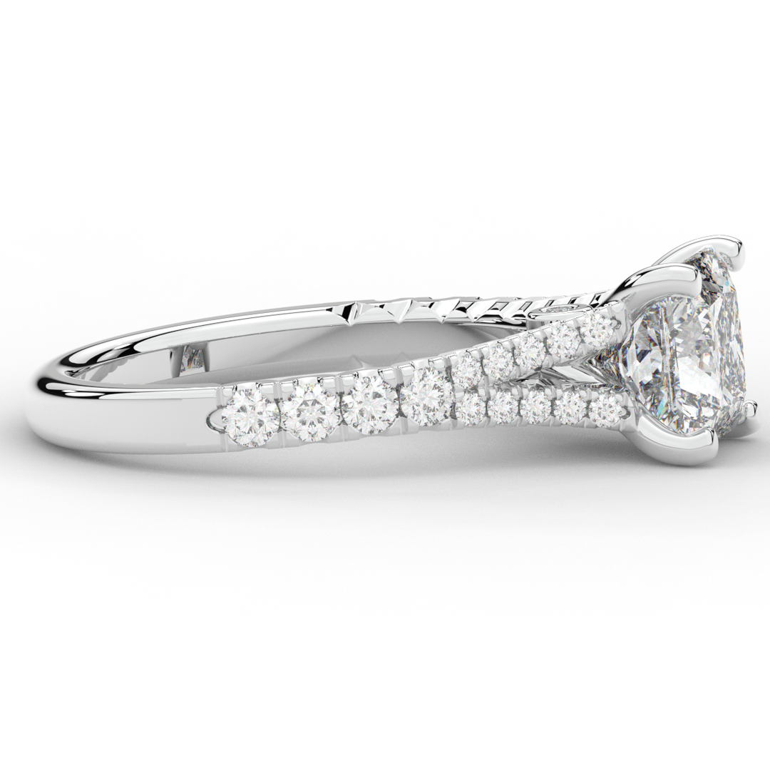 2.45CT.TW PRINCESS LAB DIAMOND ENGAGEMENT RING - Nazarelle